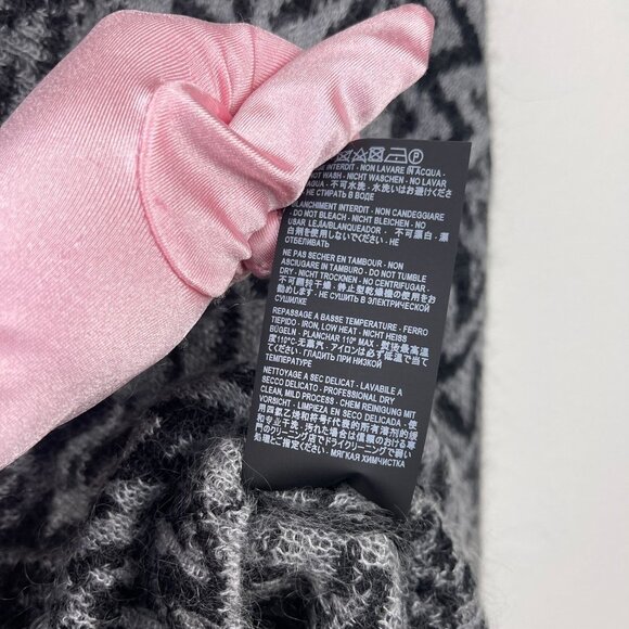 NWT Saint Laurent Geometric-jacquard Wool-blend Cardigan In Grey Size S - Picture 9 of 11